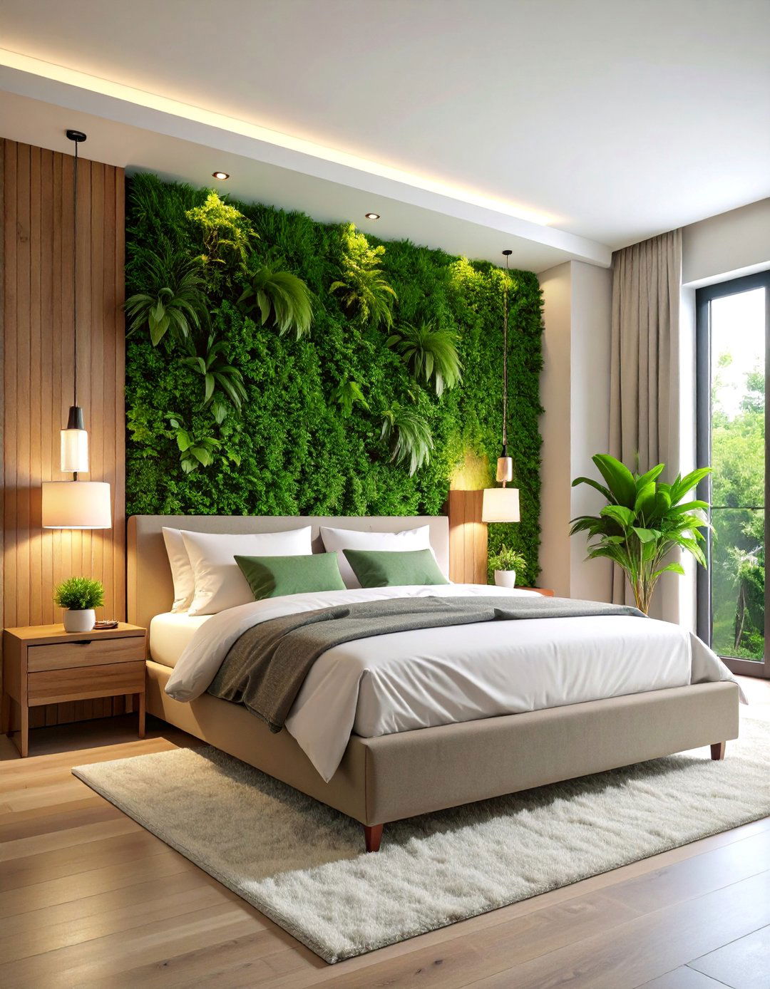 Bedroom Headboard Grass Wall - 25 Artificial Grass Wall Design Ideas