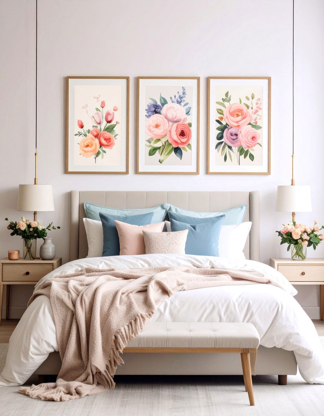 Bedroom Romance Gallery Wall - 25 Gallery Wall Ideas