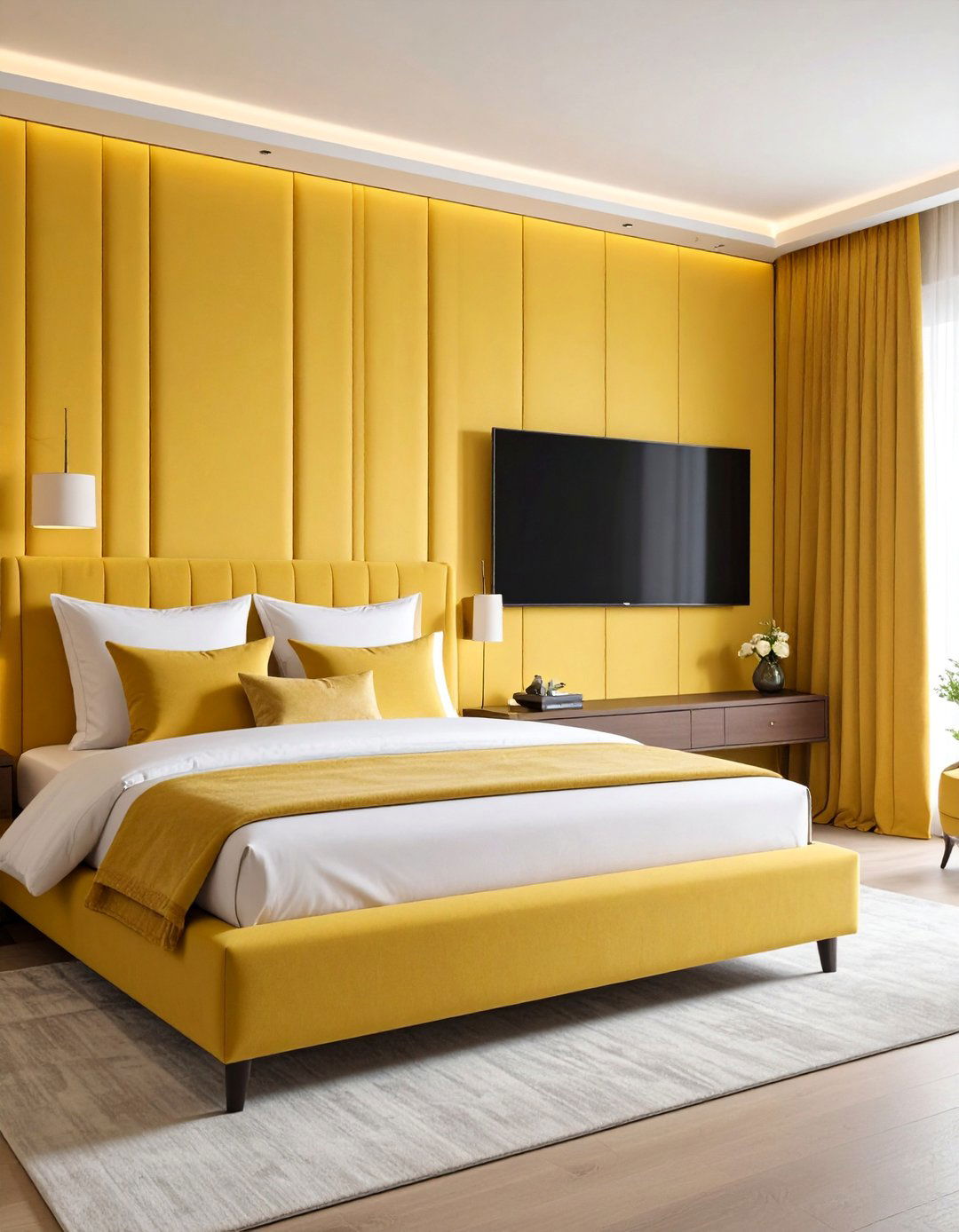 Bedroom TV Built into Custom Headboard Wall - 25 Bedroom Tv Ideas
