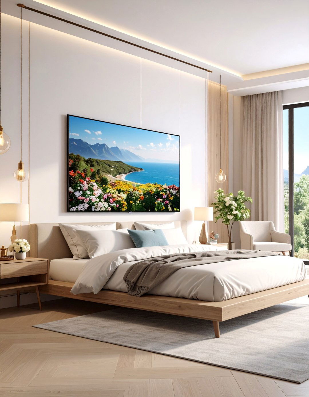 Bedroom TV Frame Art Display System - 25 Bedroom Tv Ideas
