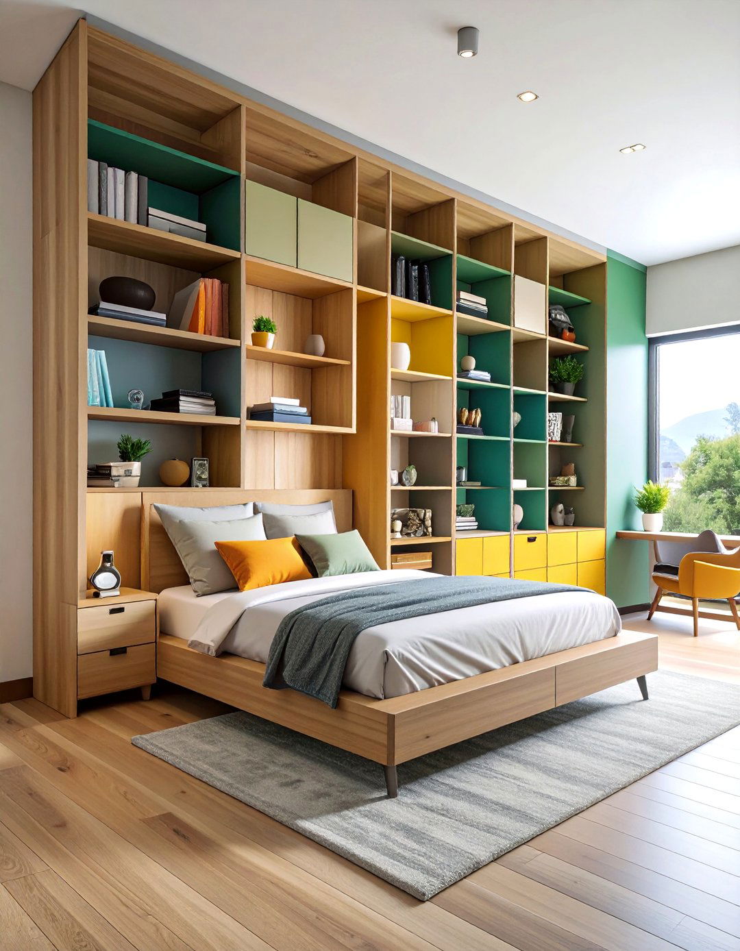 Bedroom TV Modular Shelving Entertainment Wall - 25 Bedroom Tv Ideas