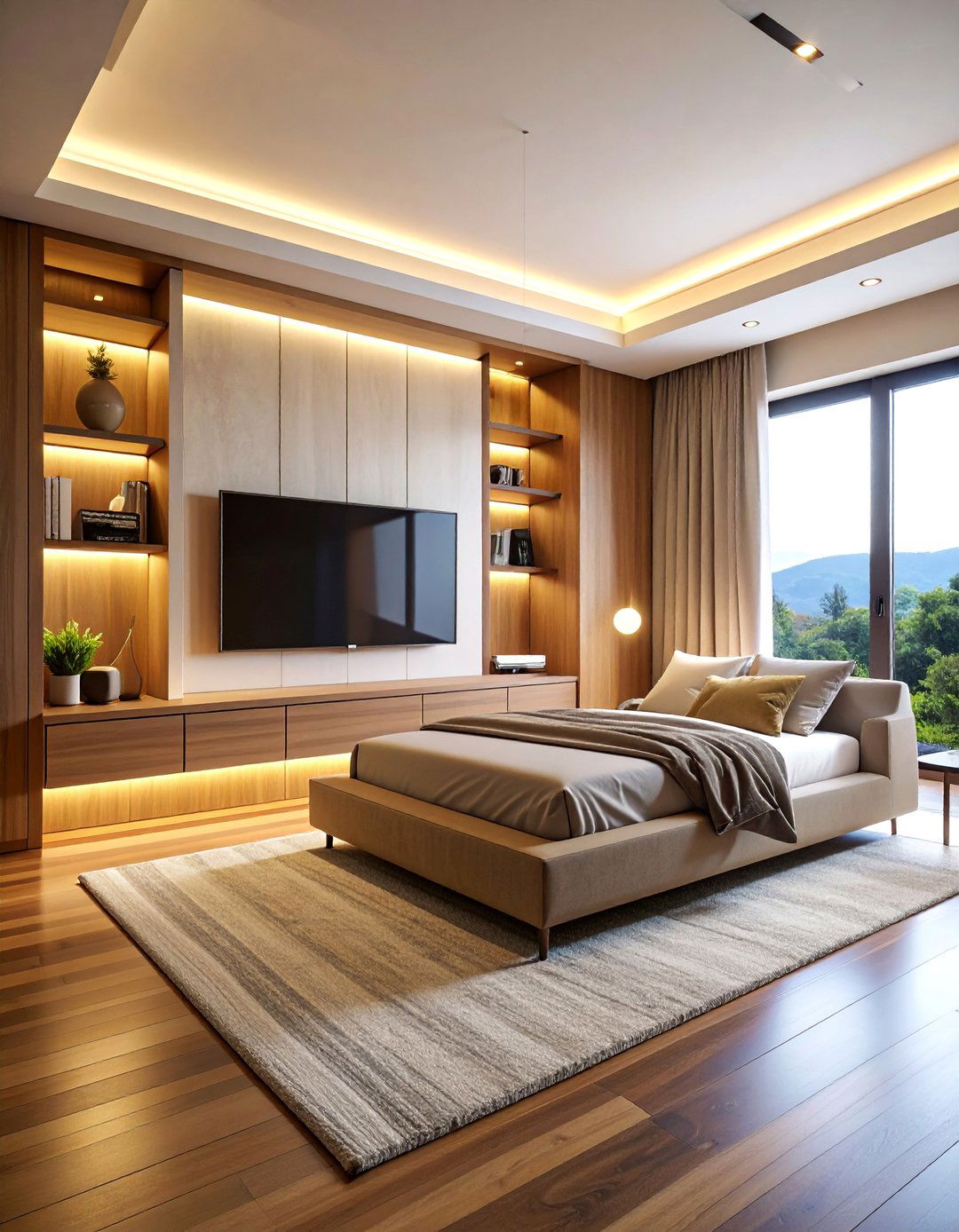 Bedroom TV Reading Nook Integration Setup - 25 Bedroom Tv Ideas