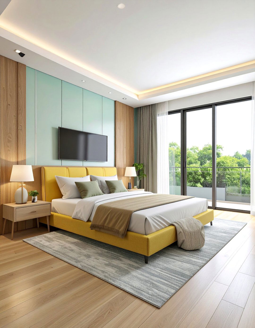 Bedroom TV Sliding Panel Concealment Wall - 25 Bedroom Tv Ideas