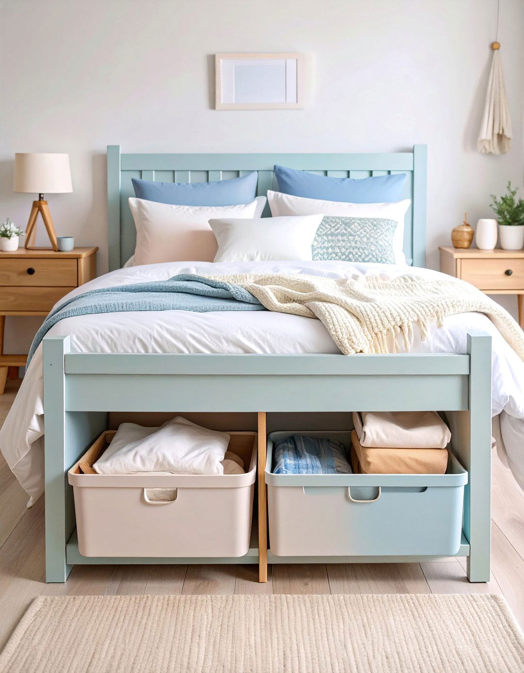 Bedroom Under Bed Storage Organization - 25 Milk Crate Storage Ideas