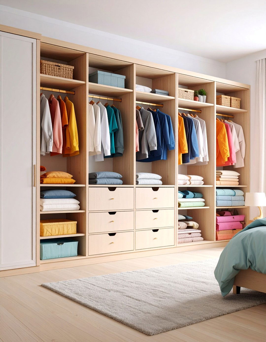 Bedroom Wardrobe with Linen Section - 25 Bedding Storage Ideas