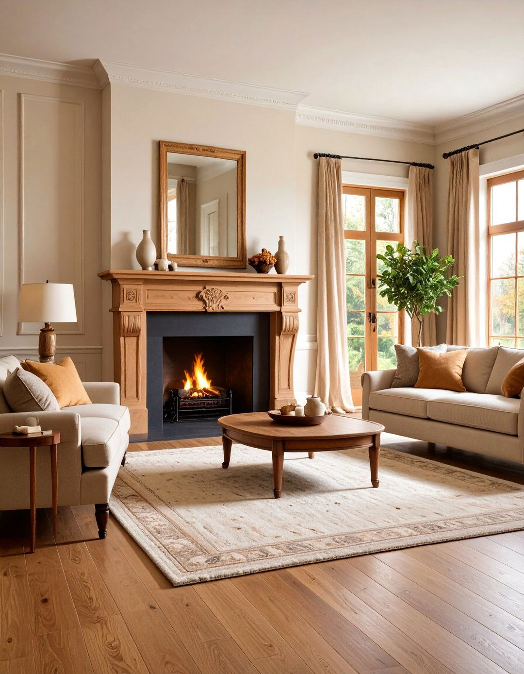 Beech Wood Mantel with European Heritage - 25 Wood Mantel Ideas