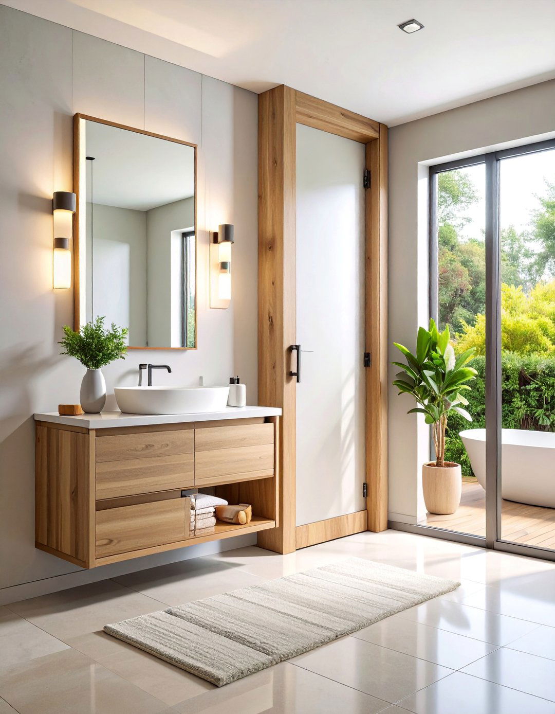 Behind Door Full Length Mirror with Hidden Storage - 25 Bathroom Wall Storage Ideas