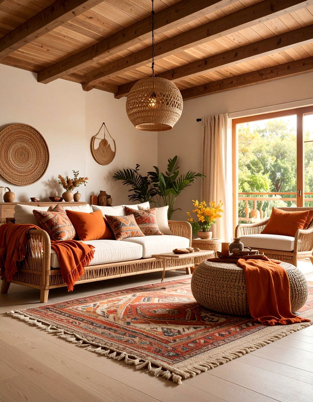Beige Living Room with Terracotta and Rust Accents - 25 Beige Living Room Ideas