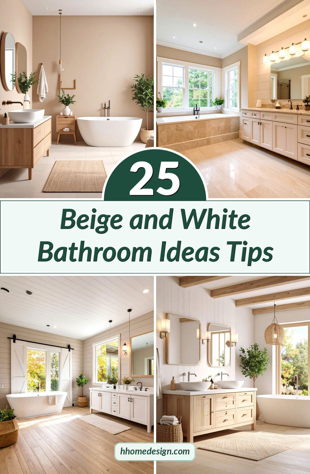 25 Beige and White Bathroom Ideas Tips