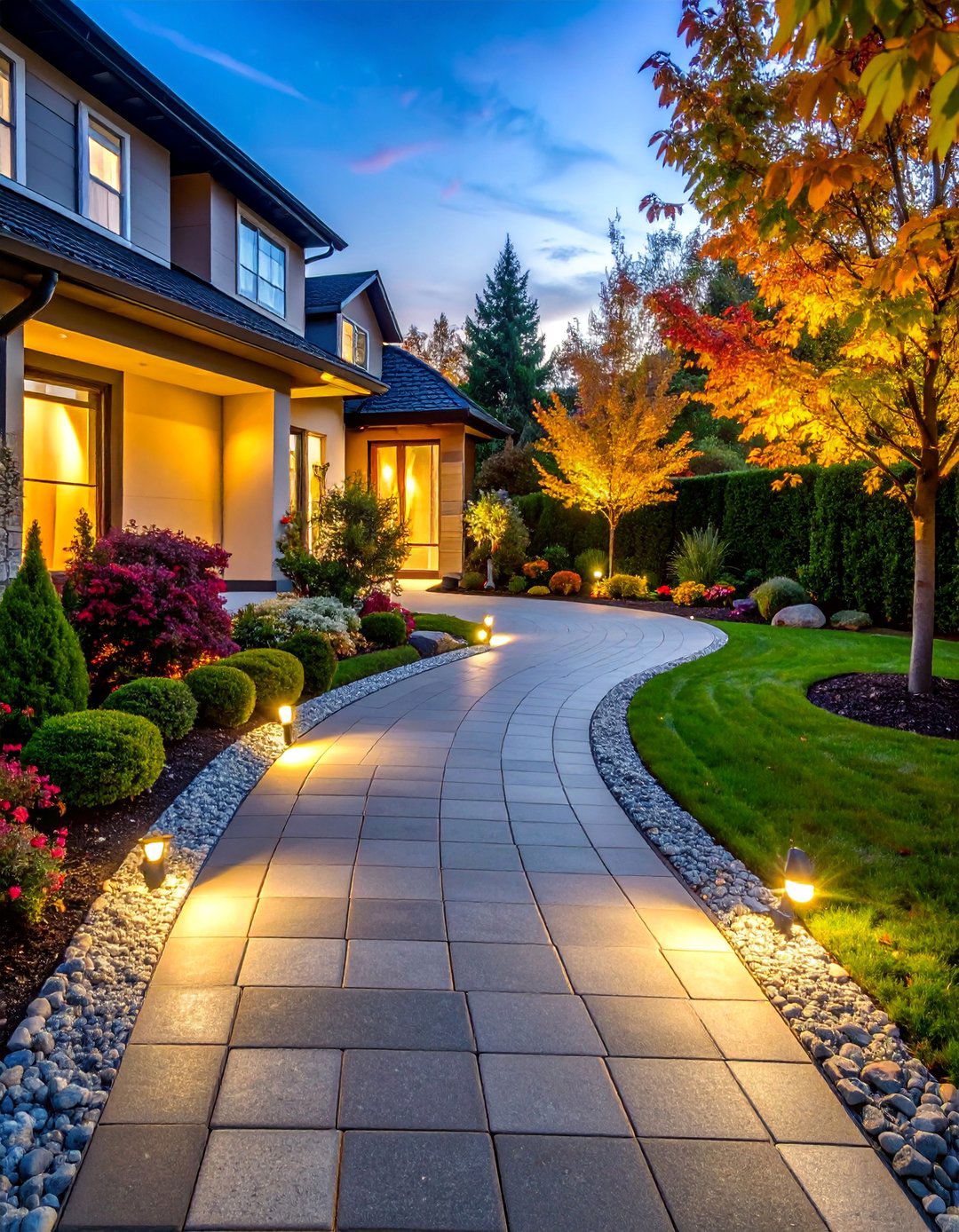 Belgian Block Bordered Asphalt Walkway - 25 Asphalt Walkway Ideas