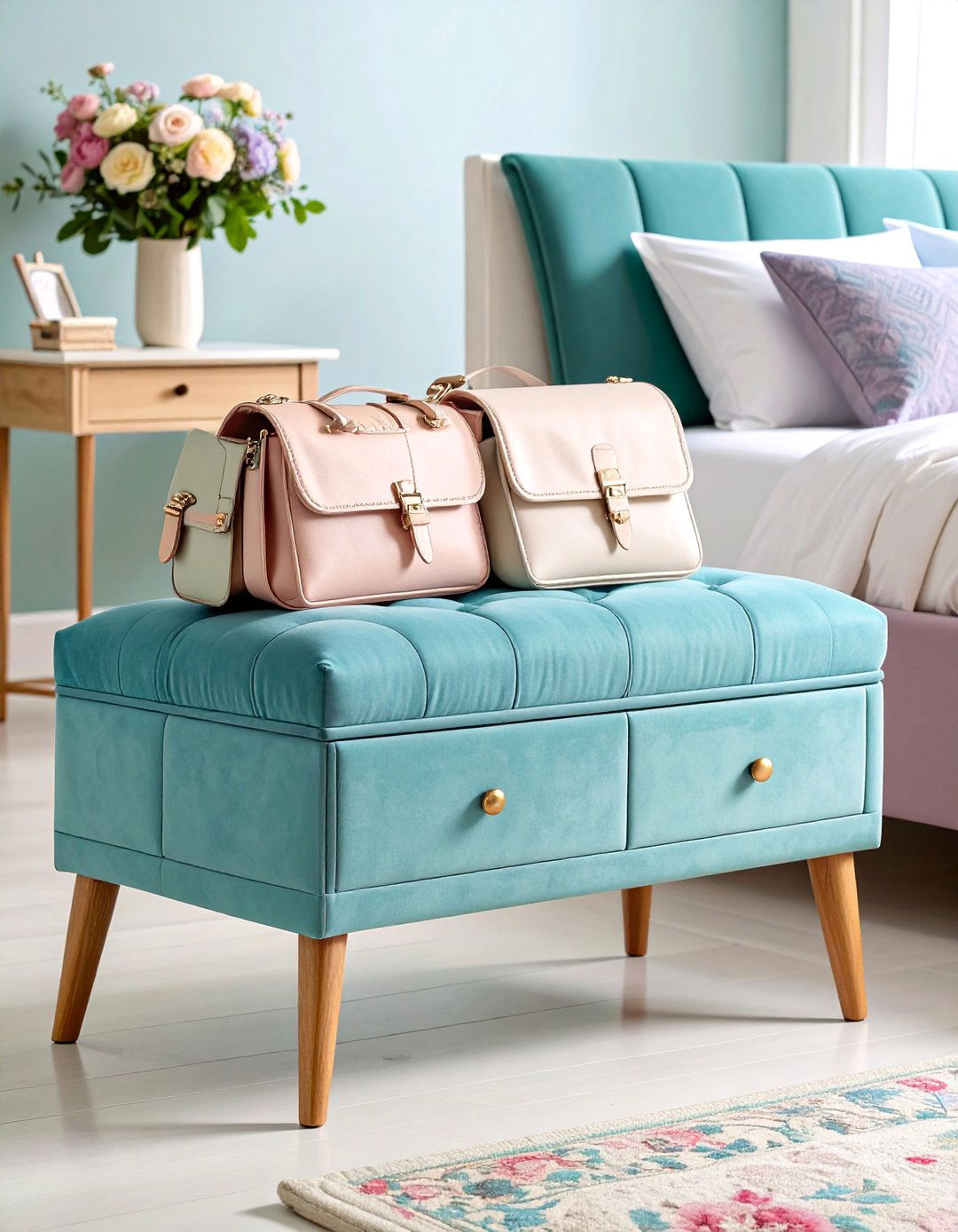 Bench with Hidden Storage - 25 Purse Storage Ideas