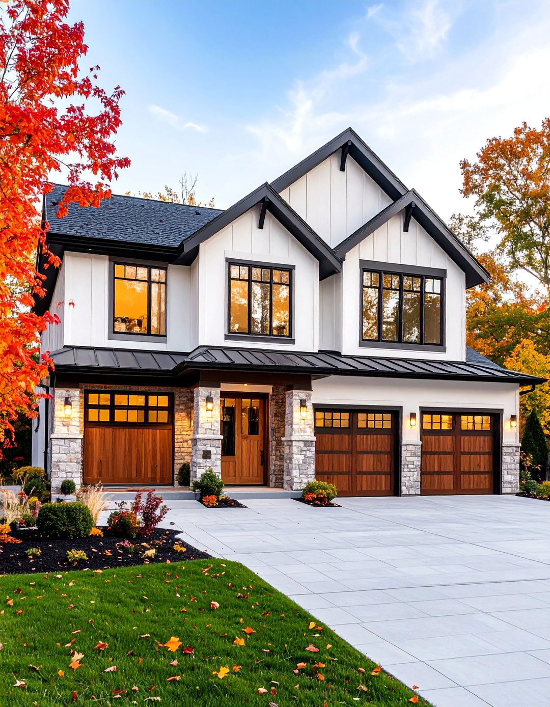 Benjamin Moore Linen White Transitional Suburban Style - 25 Off-white Paint Colors for Home Exteriors