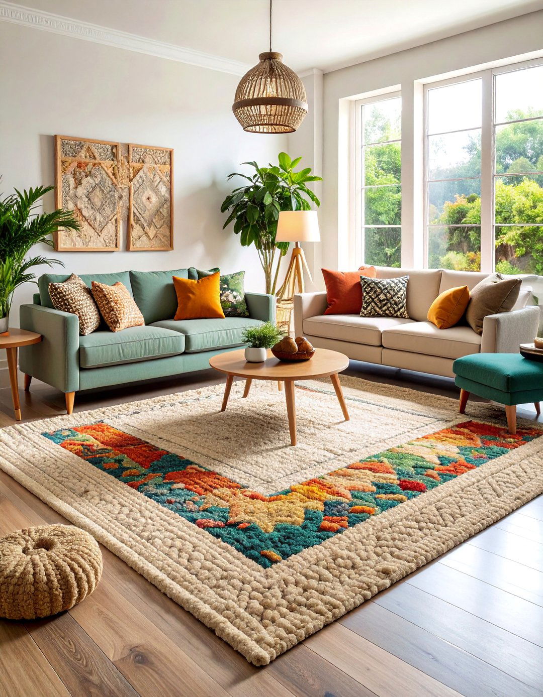 Berber Loop Pile Textured Design Carpet - 25 Living Room Carpet Ideas