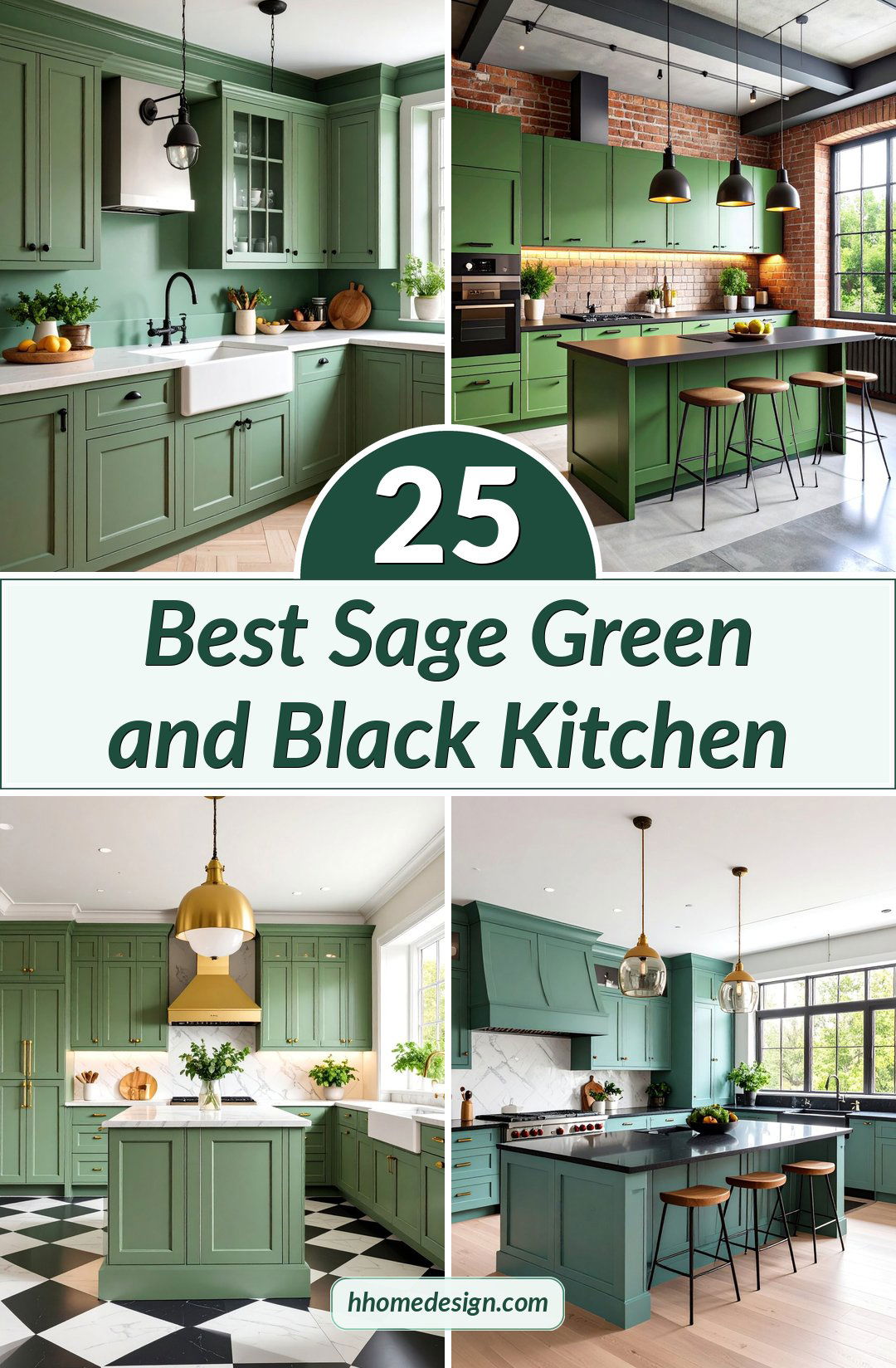 25 Best Sage Green and Black Kitchen