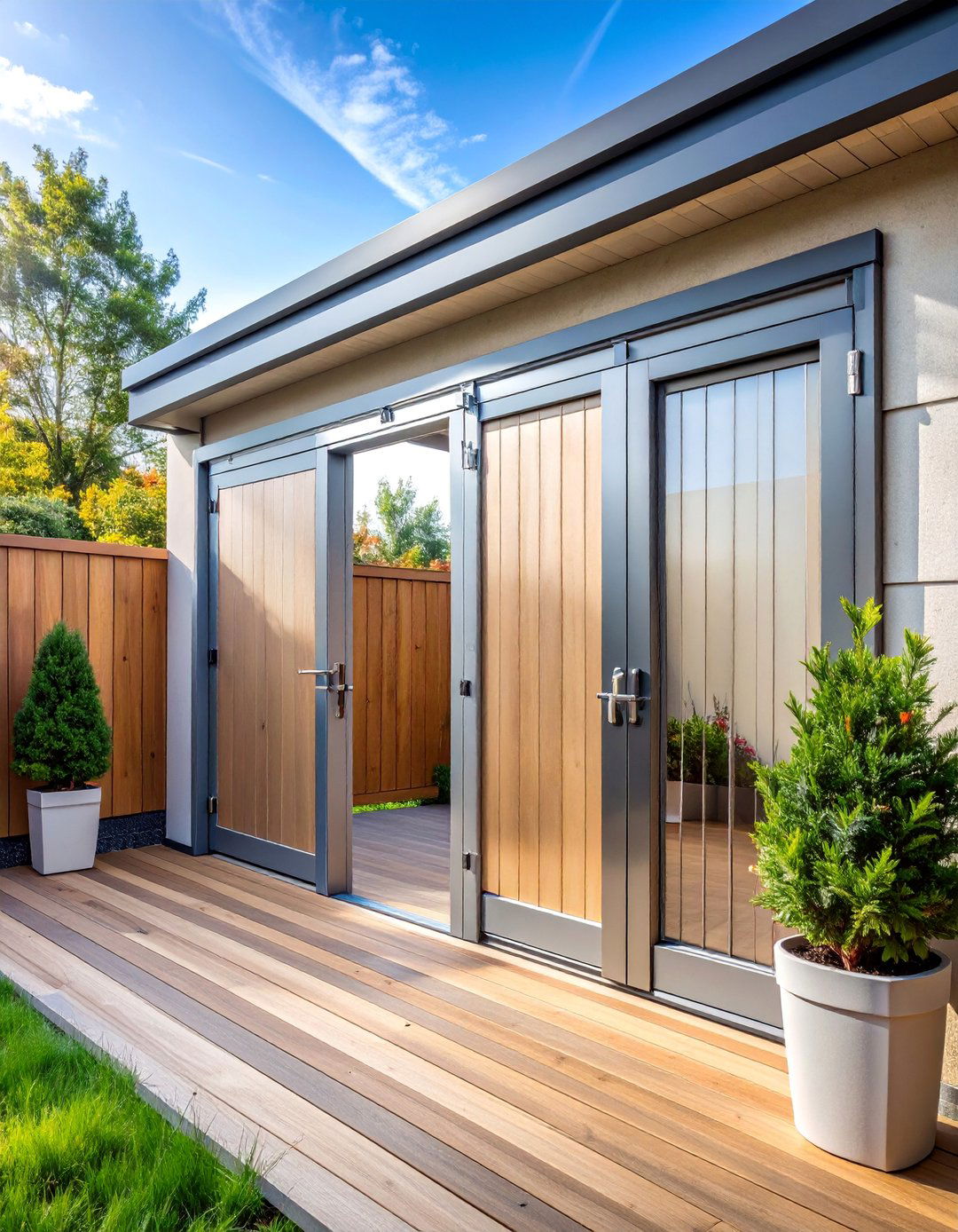 Bi Fold Space Saving Gate Design - 25 Deck Gate Ideas