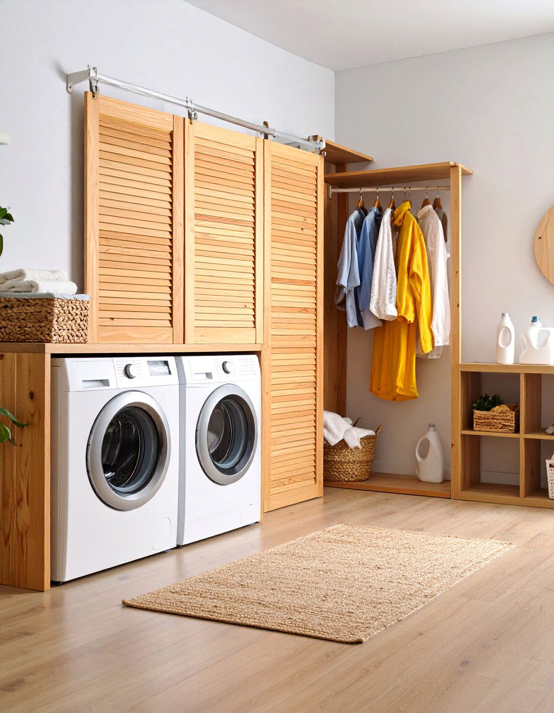 Bifold Louvered Doors with Full Ventilation Panels - 25 Laundry Room Door Ideas