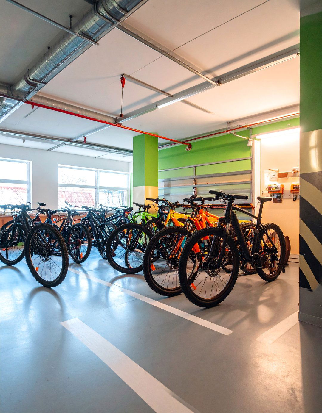 Bike Storage with Maintenance Station - 25 Garage Bike Storage Ideas