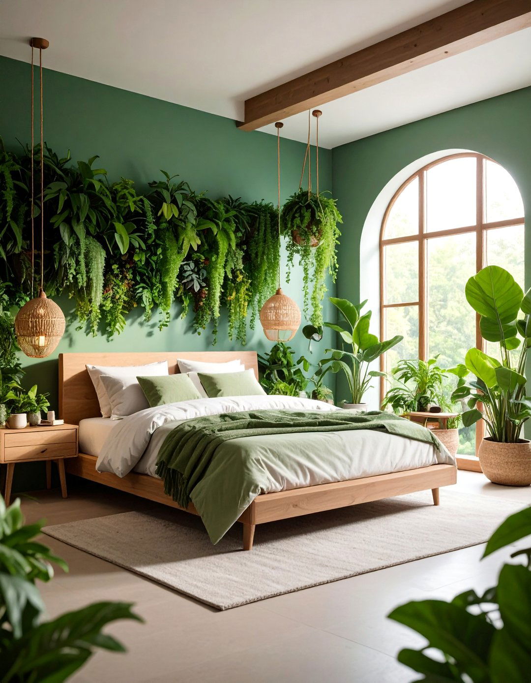 Biophilic Loft Bedroom with Living Green Walls - 25 Loft Bedroom Ideas
