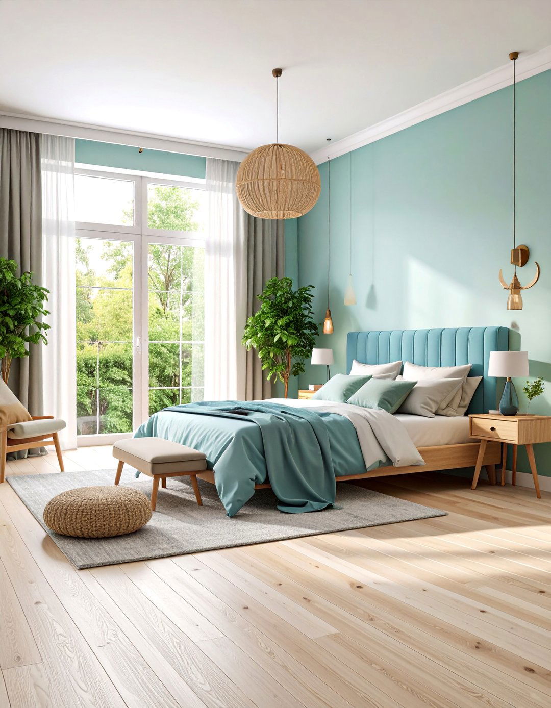 Birch Wood Floor with Natural Finish for Scandinavian Bedrooms - 25 Wood Floor Design Ideas
