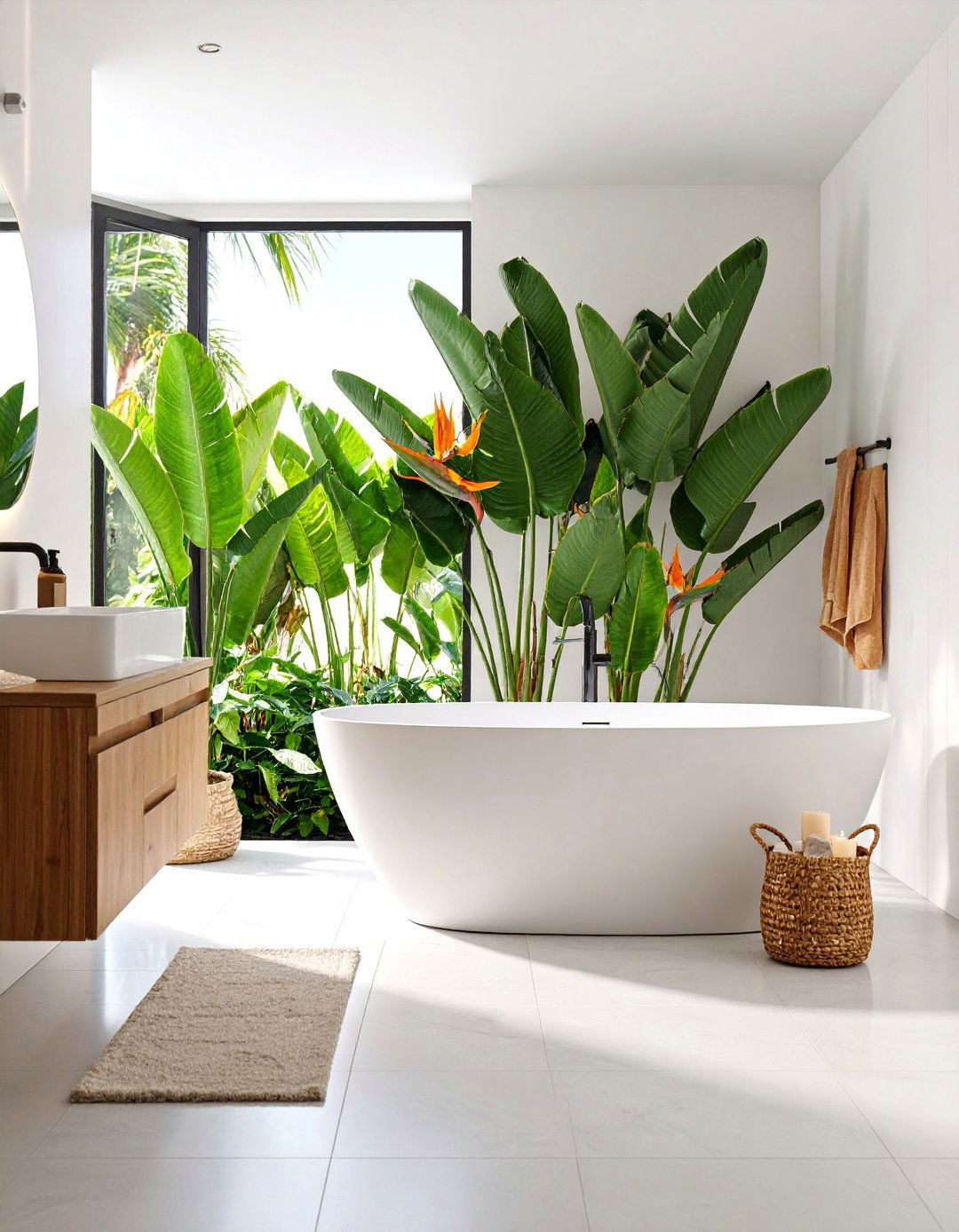 Bird of Paradise Tropical Drama - 25 Best Plants for Bathroom
