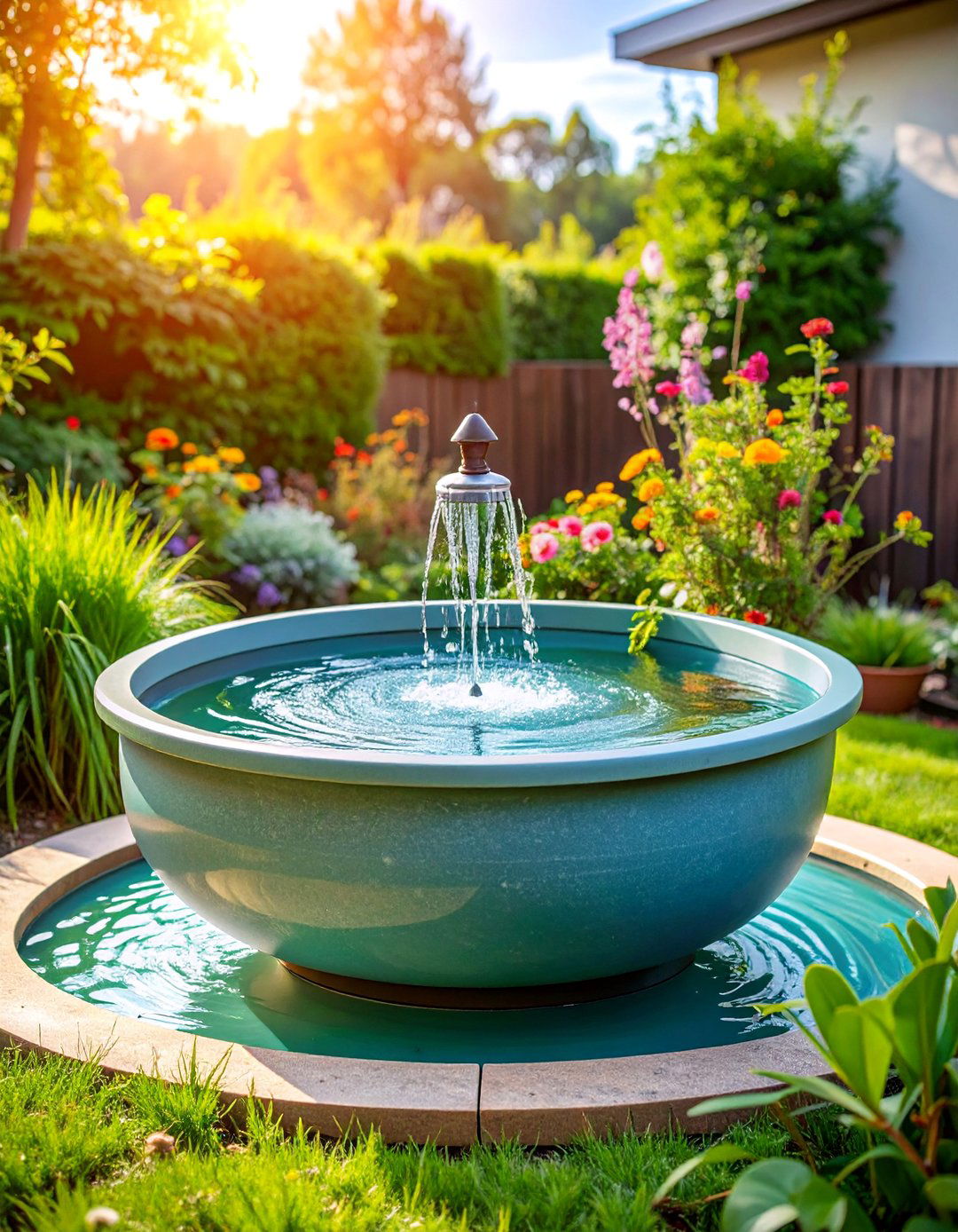 Birdbath Fountain Planter Conversion - 25 Garden Art Ideas