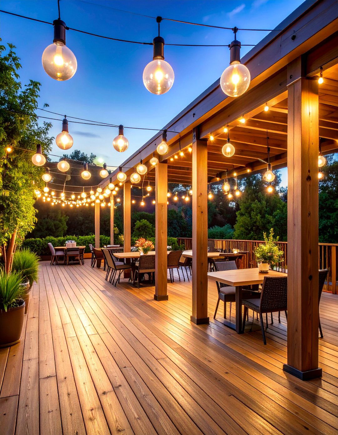 Bistro Cafe Lighting Design - 25 Deck Lighting Ideas