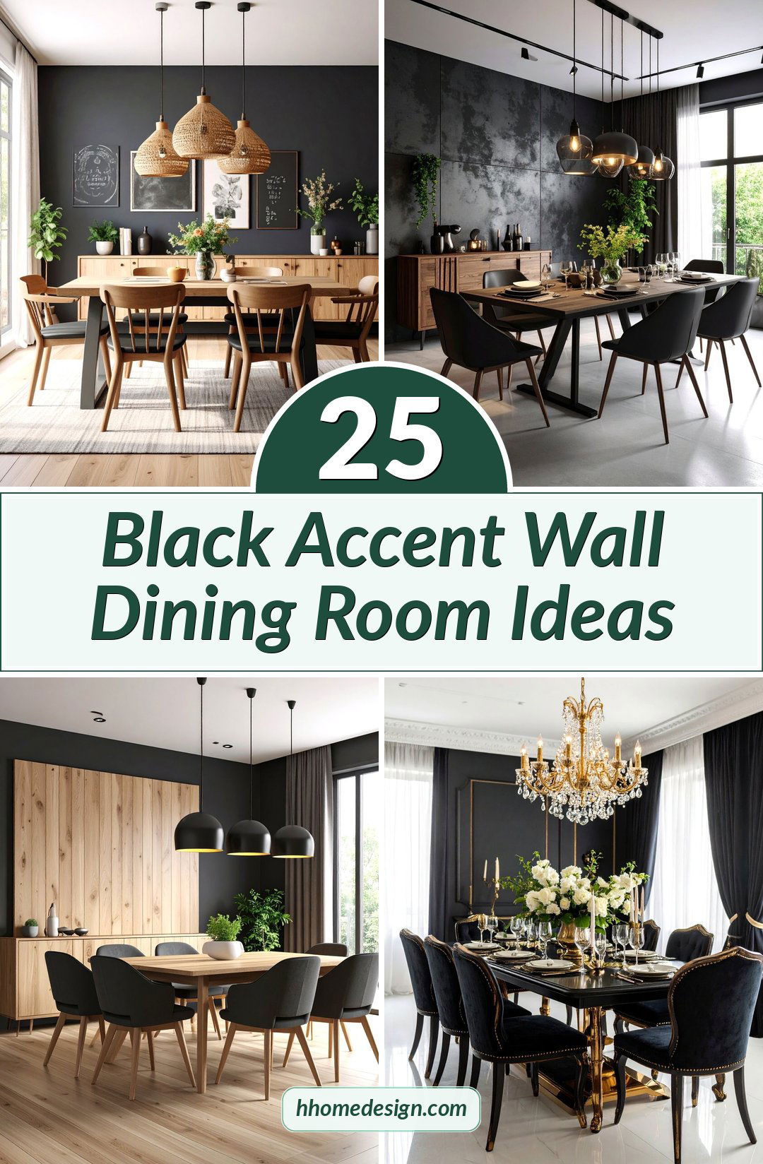 25 Black Accent Wall Dining Room Ideas