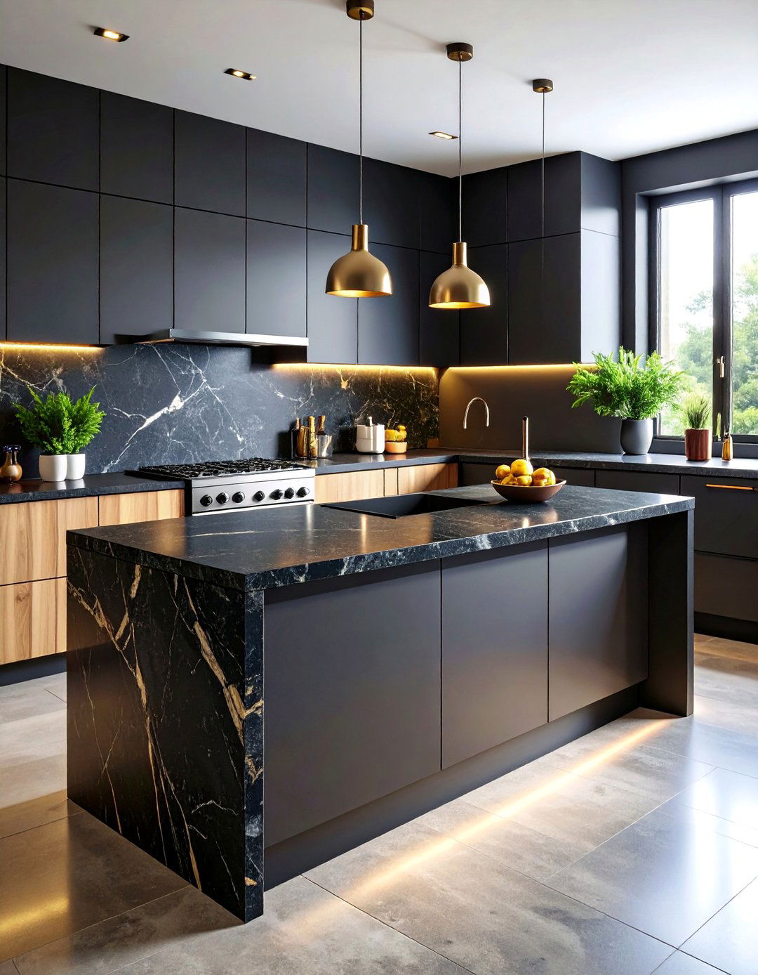 Black Basalt with Thermal Finish - 25 Black Kitchen Countertops