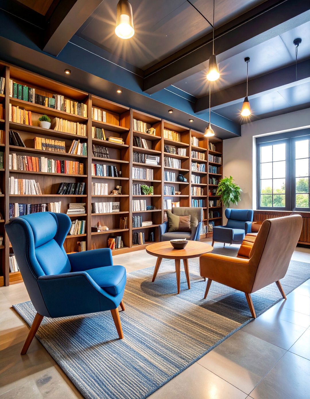 Black Basement Library with Reading Nooks - 25 black basement ideas