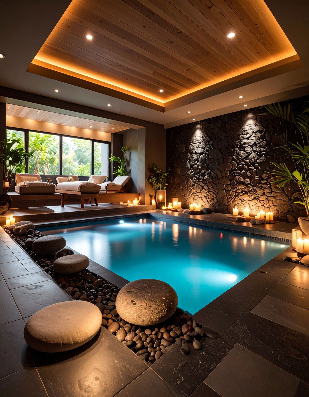 Black Basement Spa Retreat with Relaxation Features - 25 black basement ideas