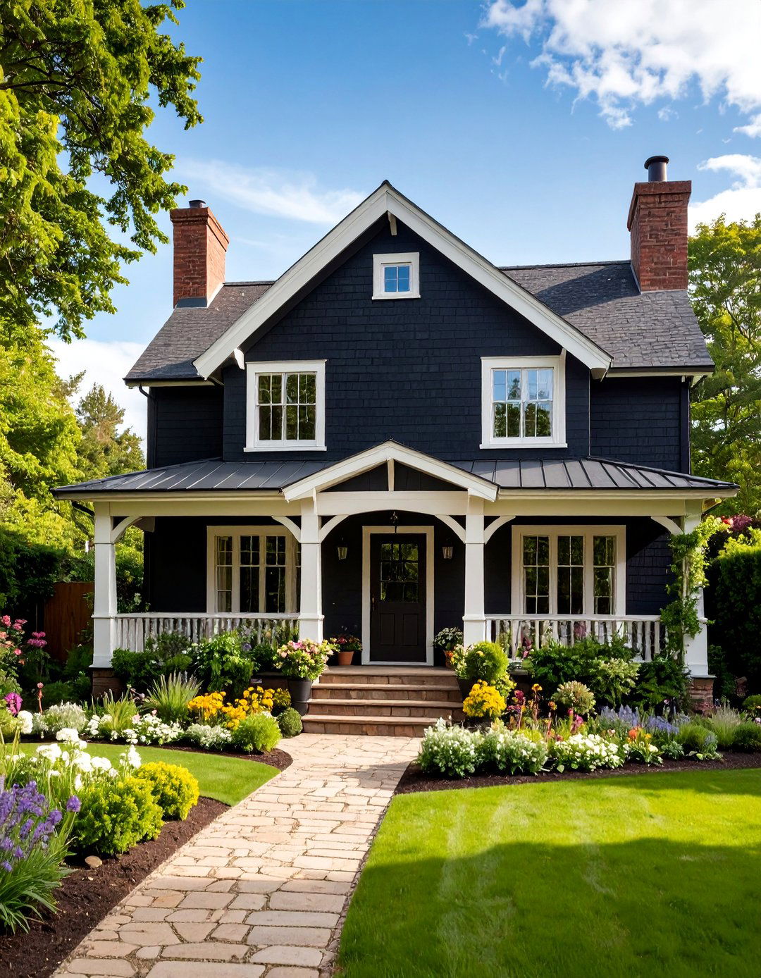 Black Brick Cottage with Charming Garden Integration - 25 Black Brick House Exteriors