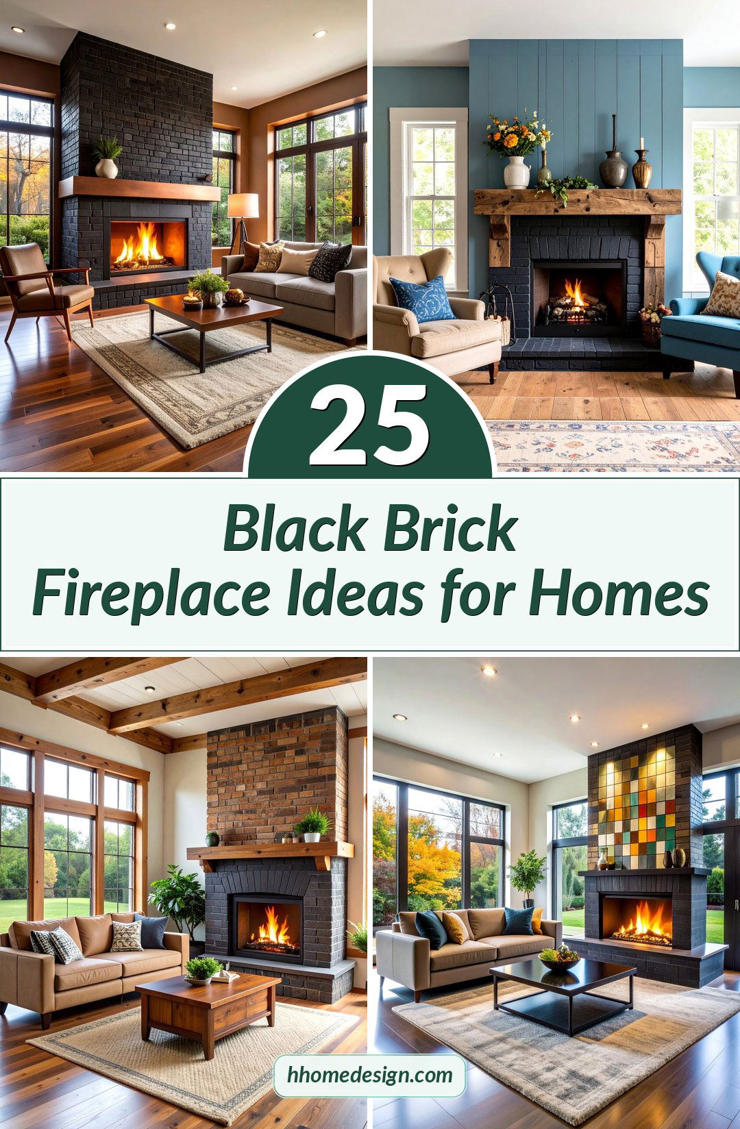 25 Black Brick Fireplace Ideas for Homes