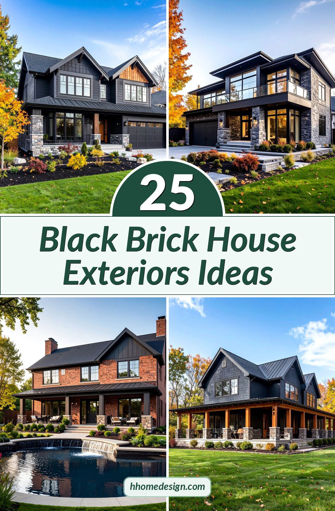 25 Black Brick House Exteriors Ideas