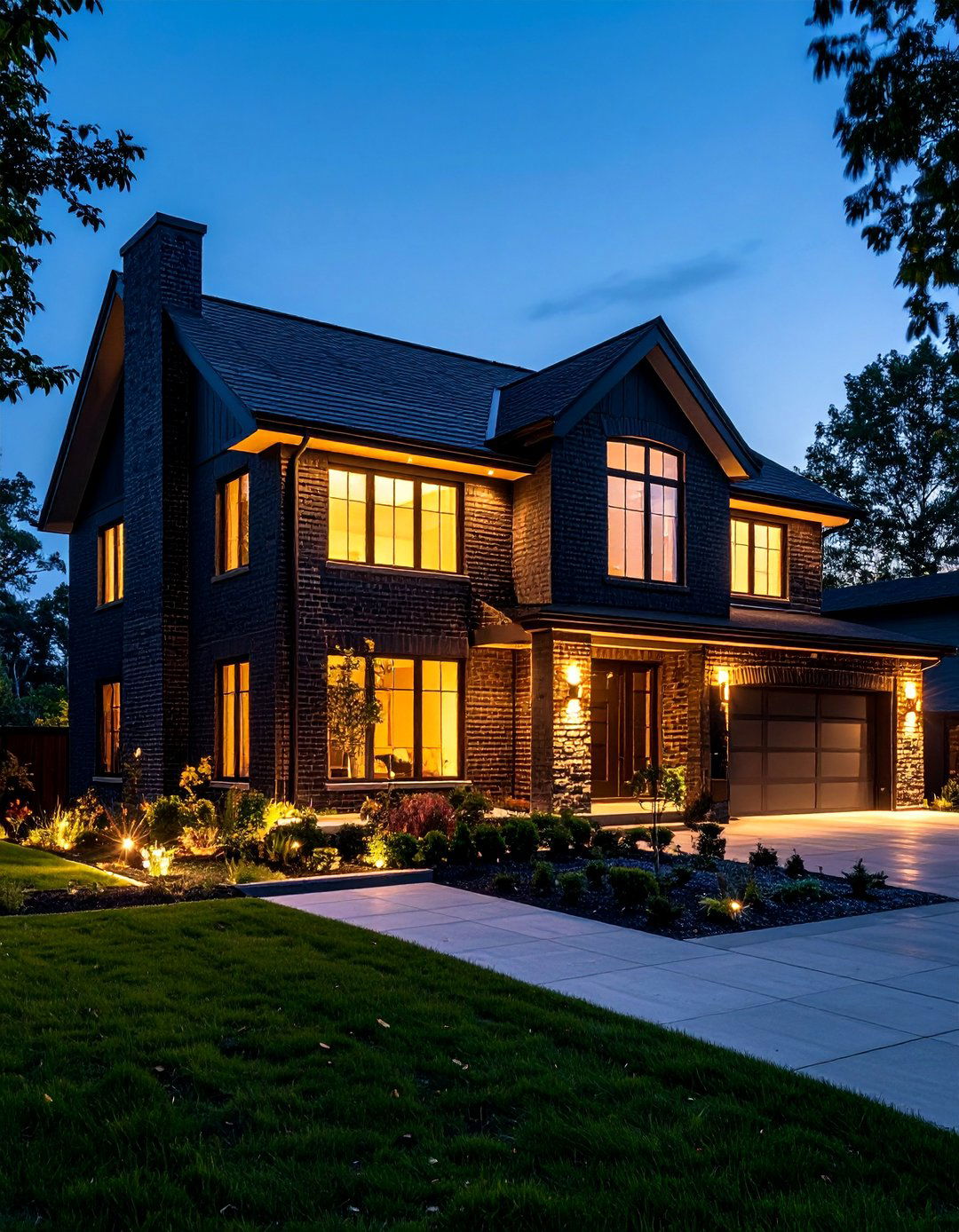 Black Brick House with Lighting Design Integration - 25 Black Brick House Exteriors
