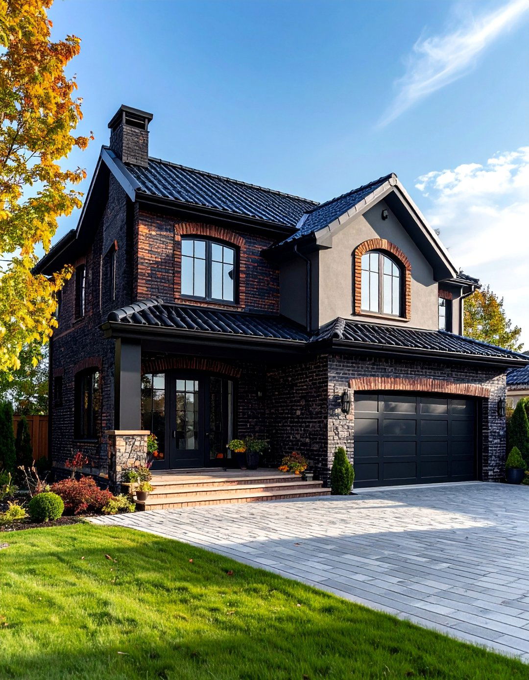 Black Brick House with Mediterranean Influences - 25 Black Brick House Exteriors
