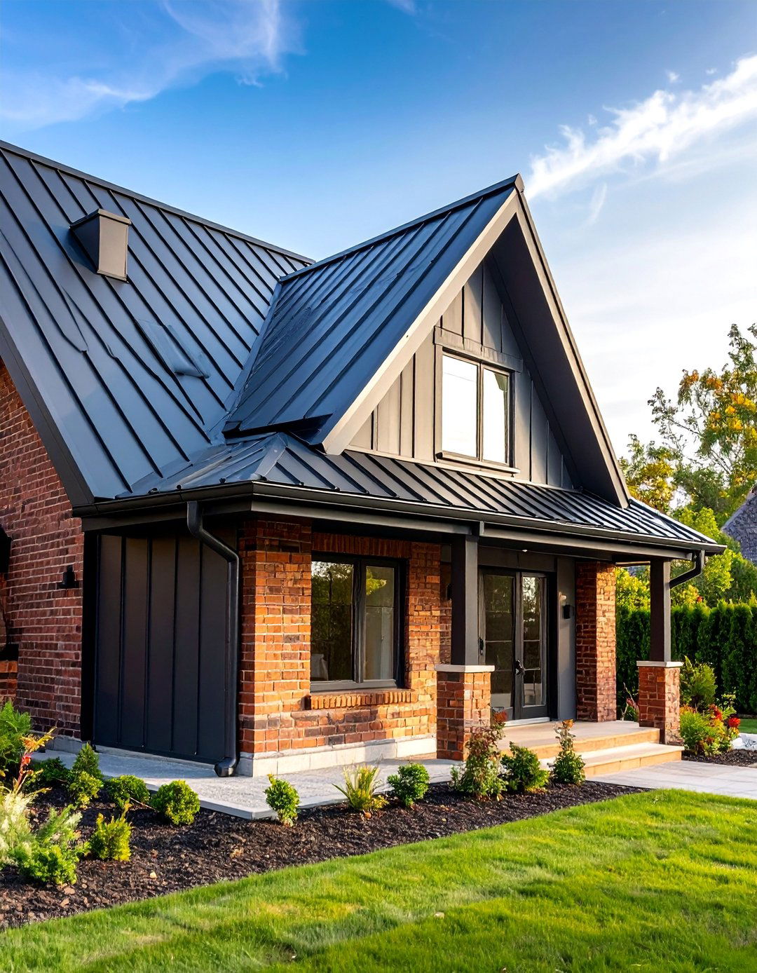 Black Brick House with Metal Roofing Systems - 25 Black Brick House Exteriors