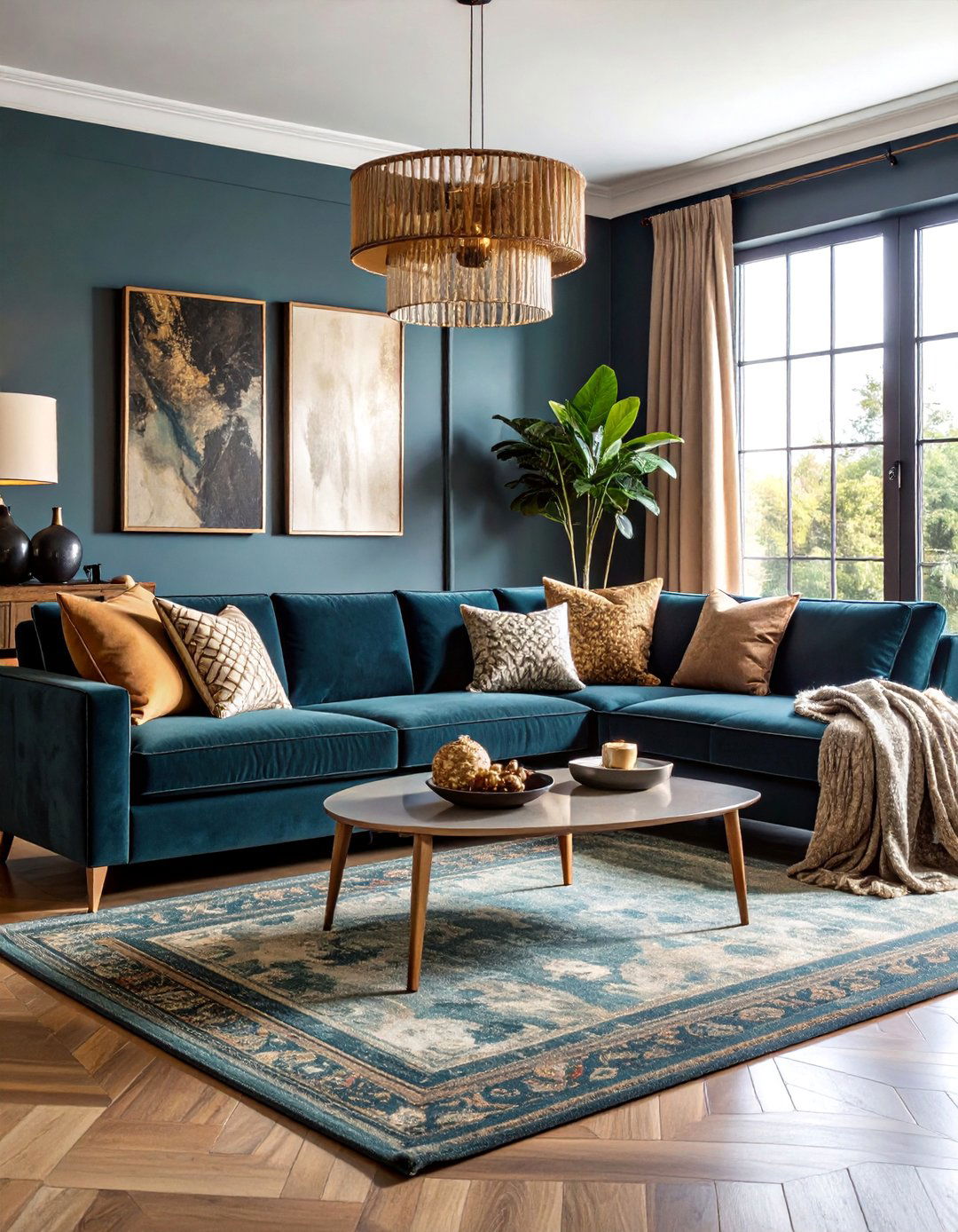 Black Carpet Living Room with Layered Textures - 25 Black Carpet Living Room Ideas