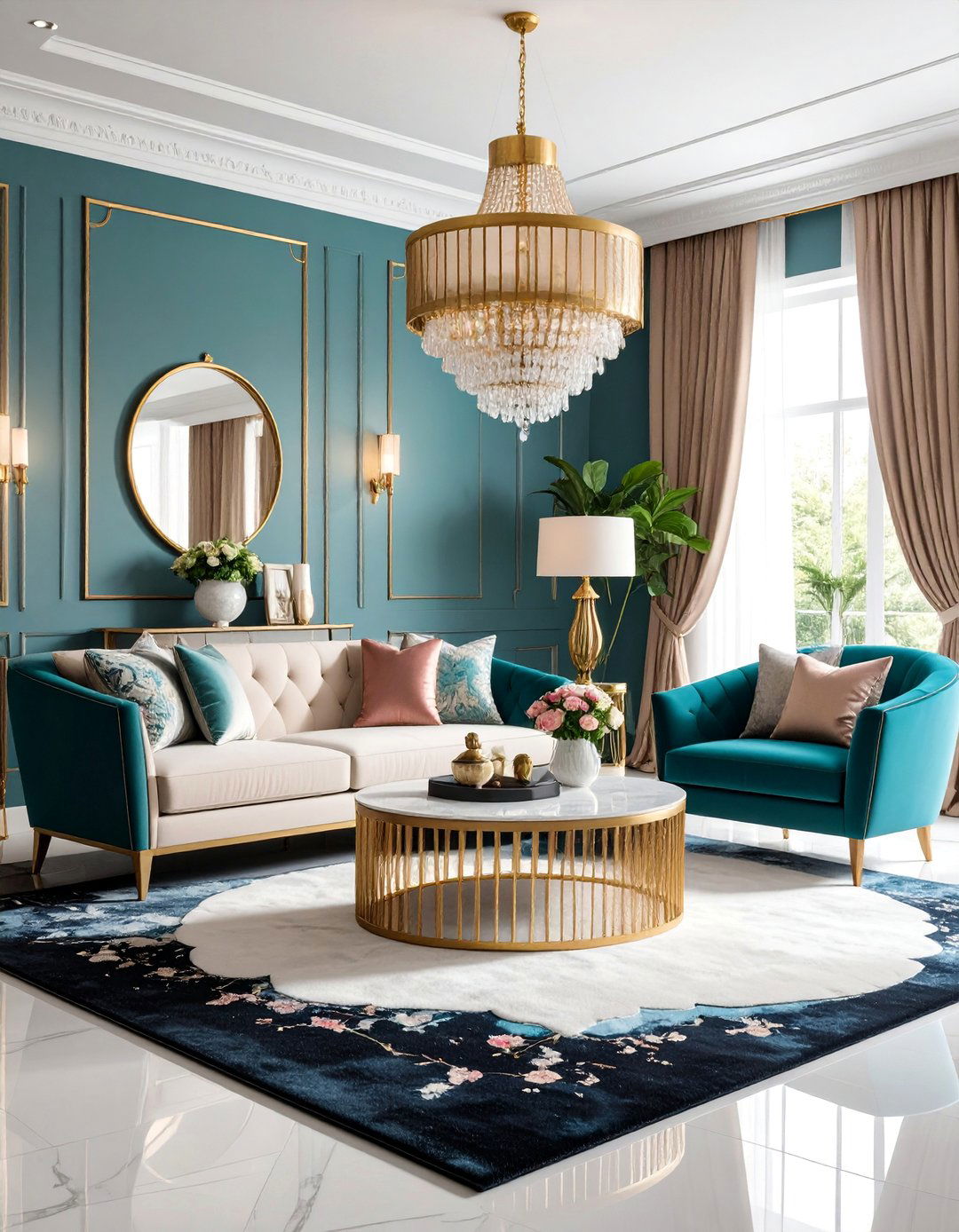 Black Carpet with Dramatic Color Contrasts - 25 Black Carpet Living Room Ideas
