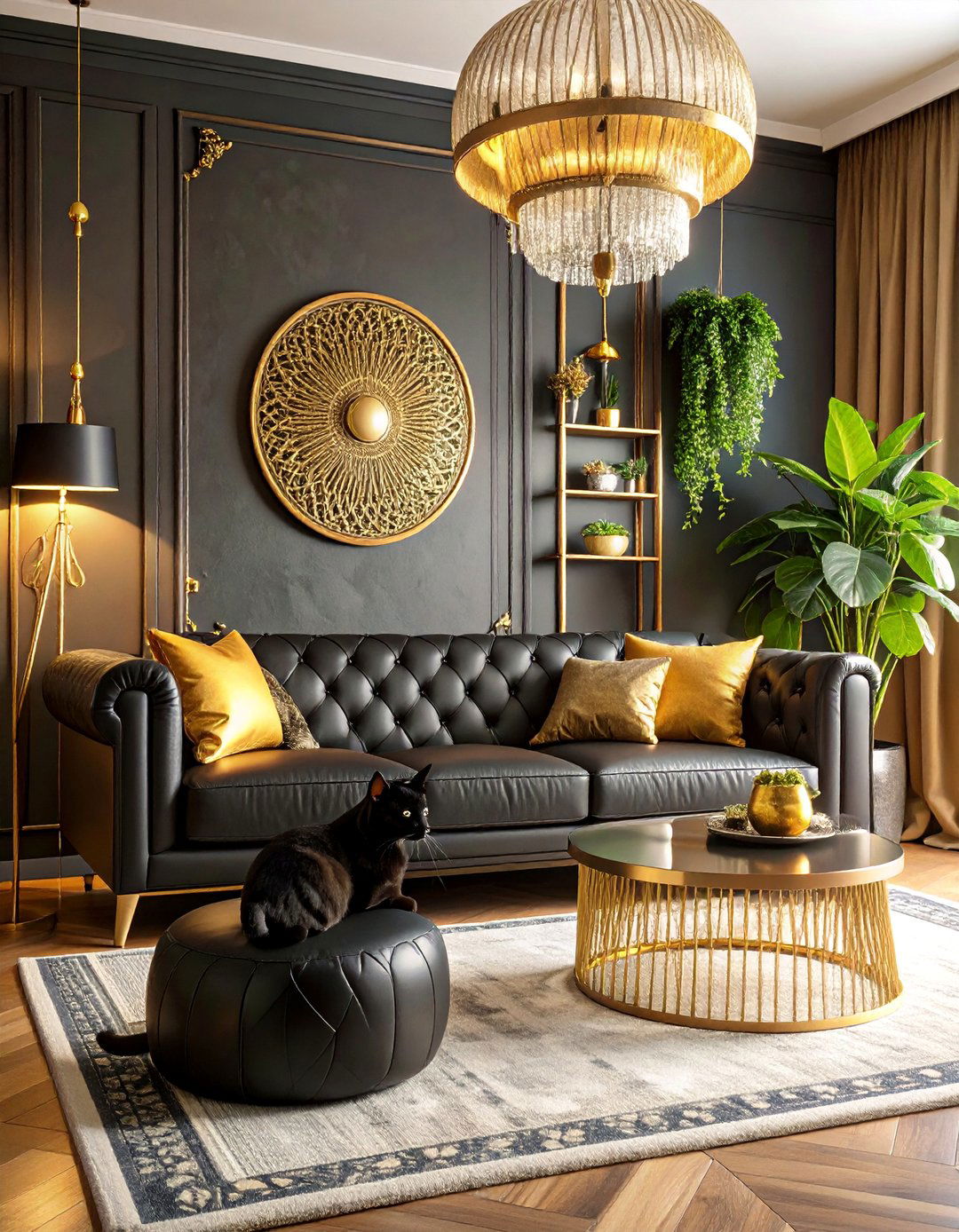 Black Cat Familiar Living Room - 25 Witchy Living Room Ideas