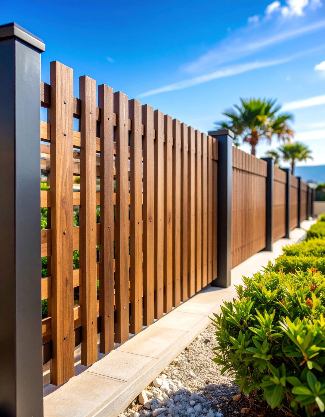 Black Composite Slat Fence with Weather Resistance - 25 Black Fence Ideas