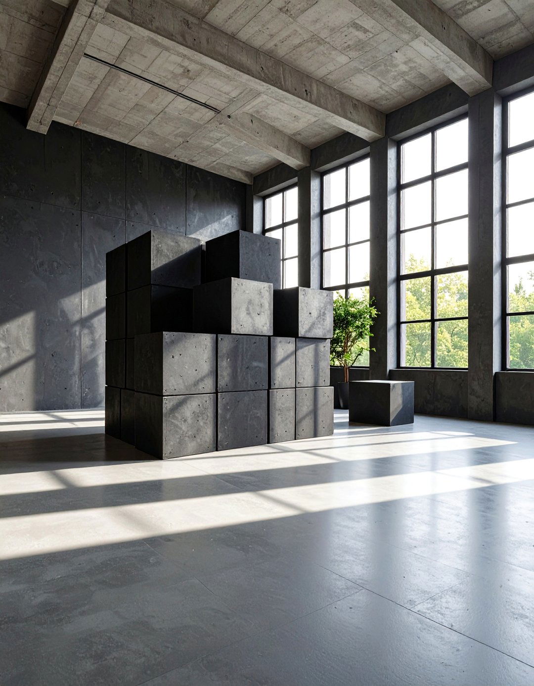 Black Concrete Block Modern Design - 25 Black Fireplace Ideas
