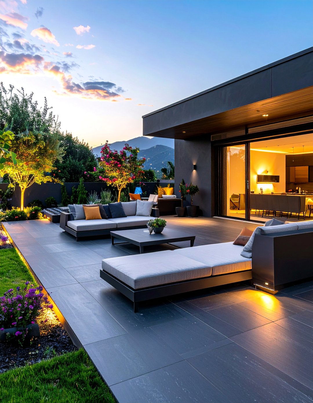 Black Concrete Patio with Smart Home Technology Integration - 25 black concrete patio ideas