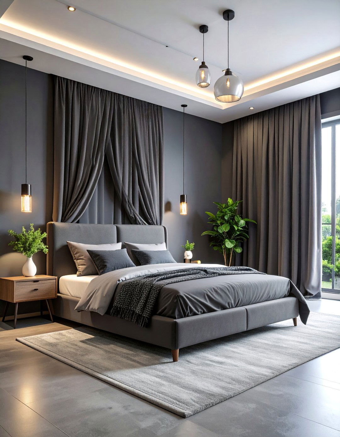 Black Curtains with Gray Walls - 25 What Color Curtains Go With Gray Walls