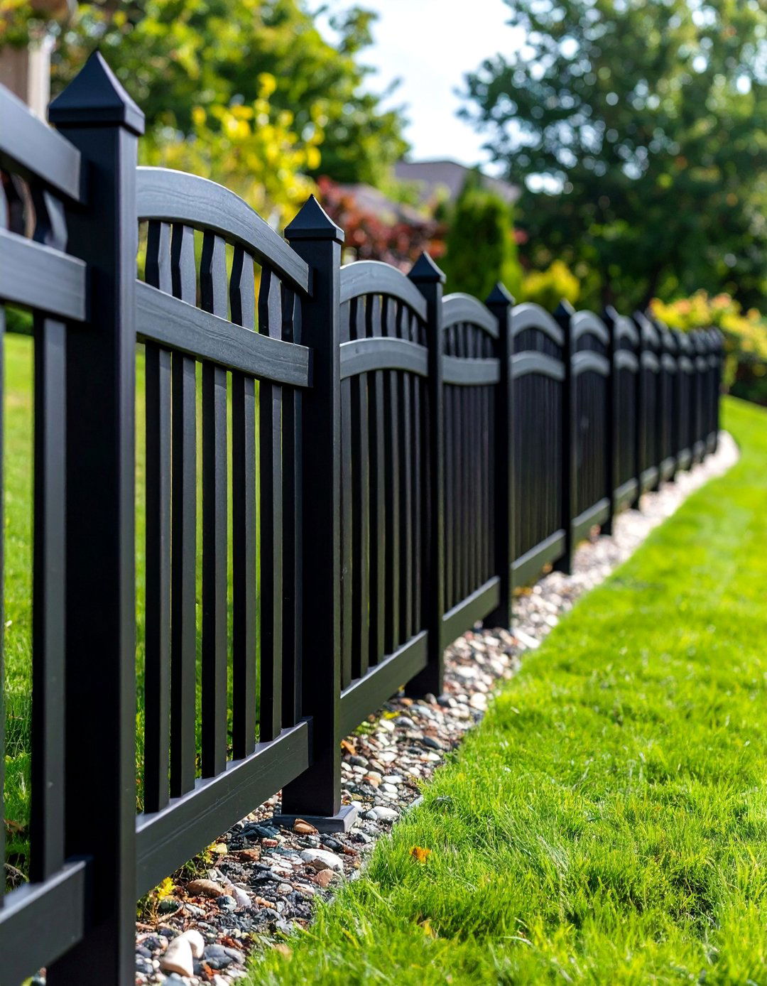 Black Curved Fence for Unique Boundaries - 25 Black Fence Ideas