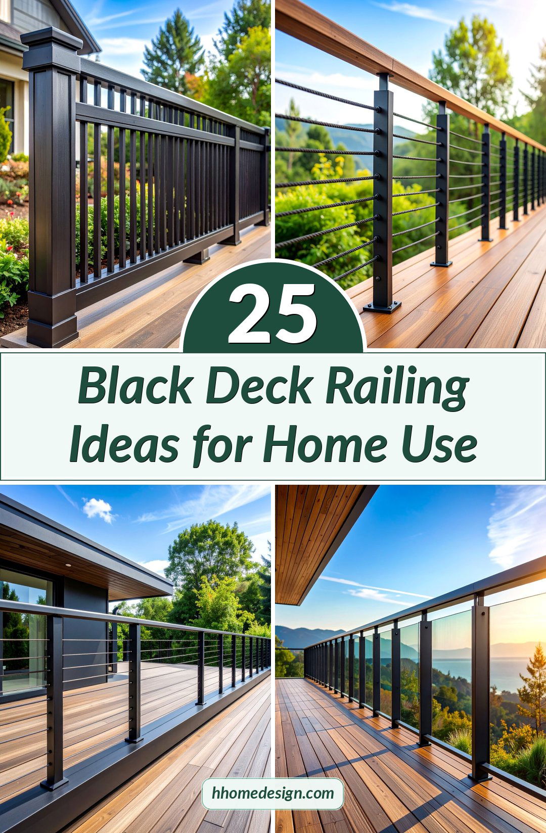 25 Black Deck Railing Ideas for Home Use