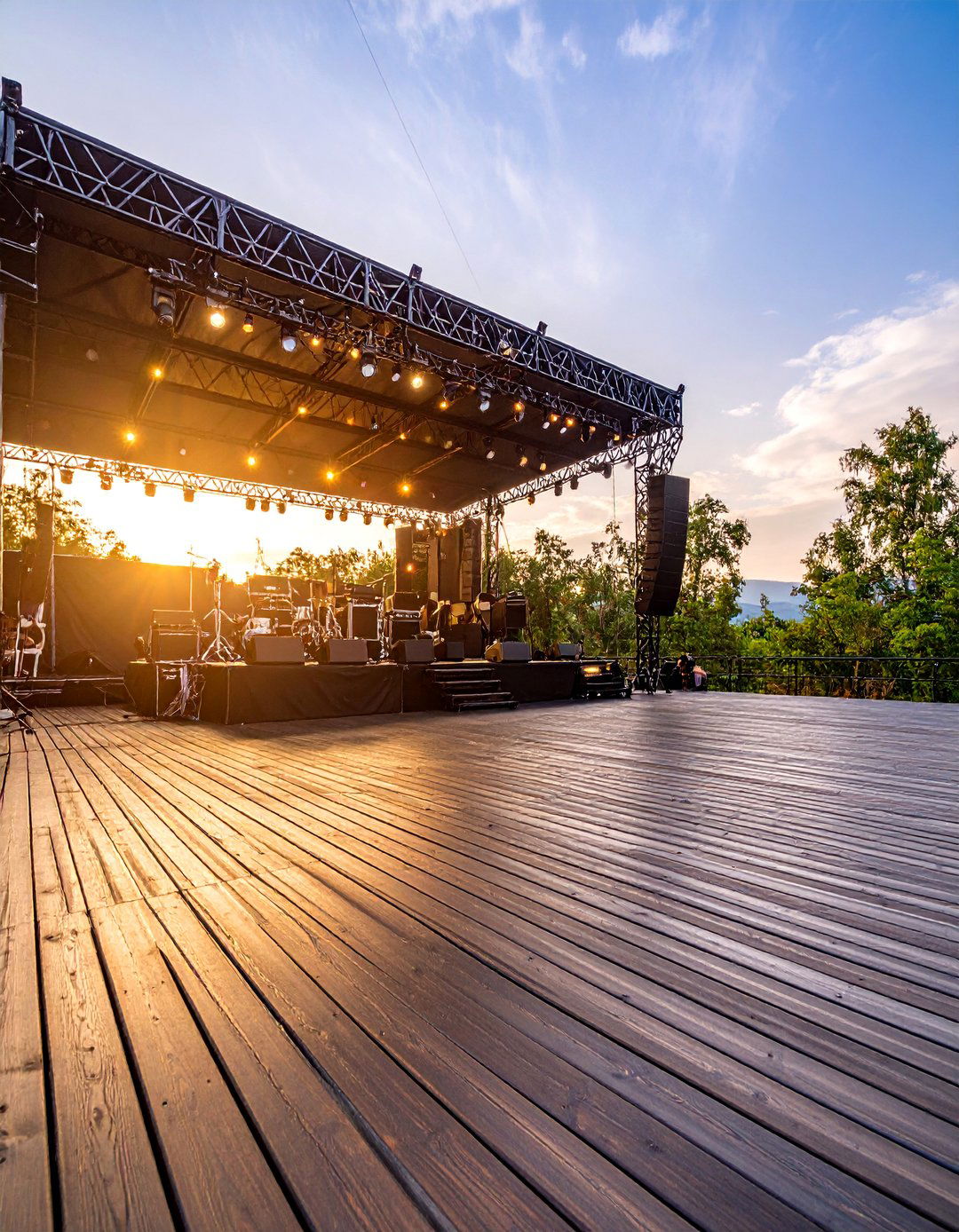 Black Deck with Music Performance Space - 25 Black Deck Ideas
