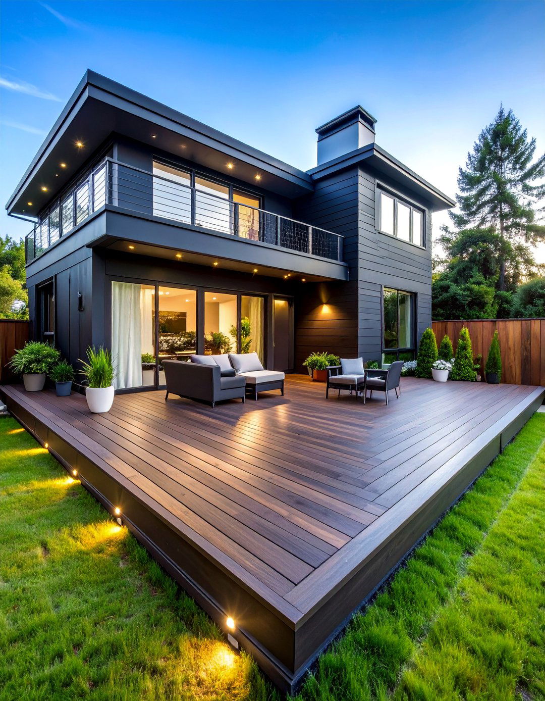 Black Deck with Smart Home Integration - 25 Black Deck Ideas