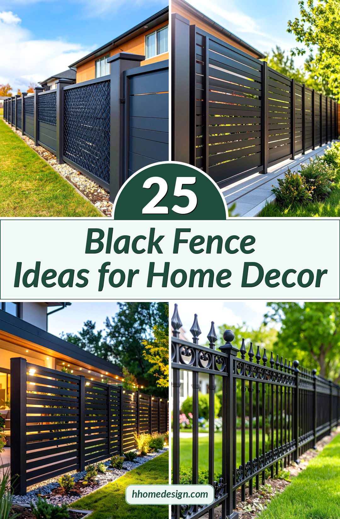 25 Black Fence Ideas for Home Decor