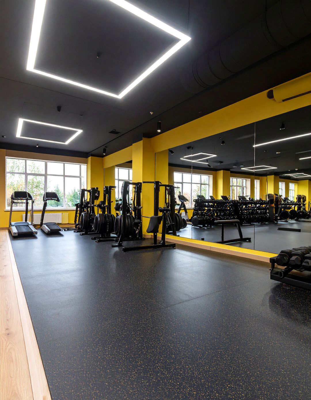 Black Fitness Training Studio - 25 Black Man Cave Ideas