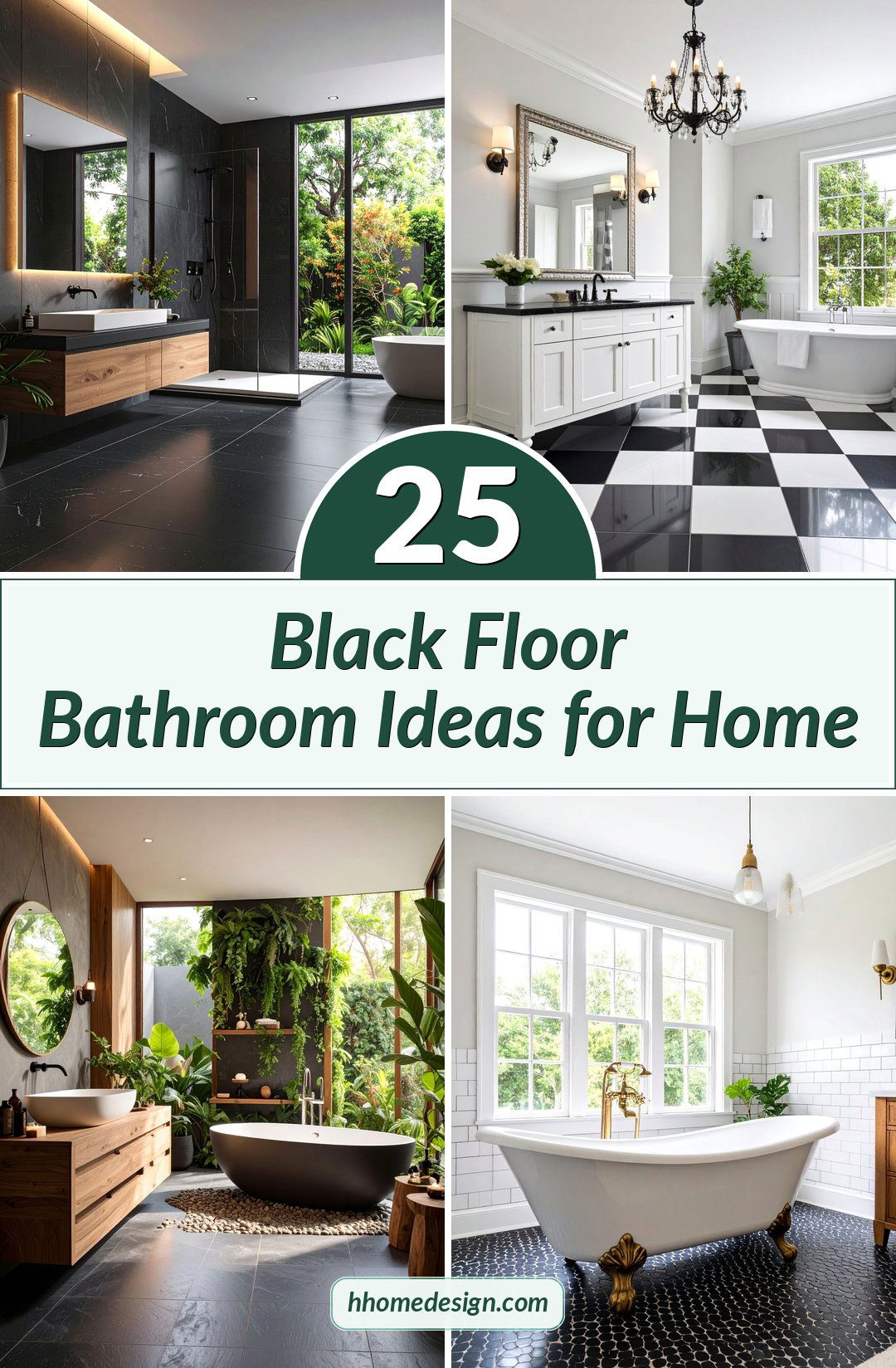 25 Black Floor Bathroom Ideas for Home